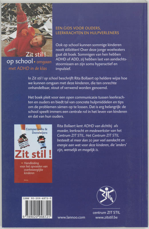 Achterkant van Zit stil! op school!