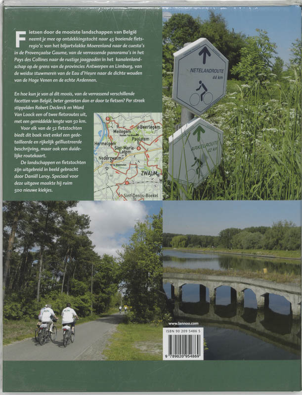 Achterkant van Fietsen door de mooiste landschappen van Belgie