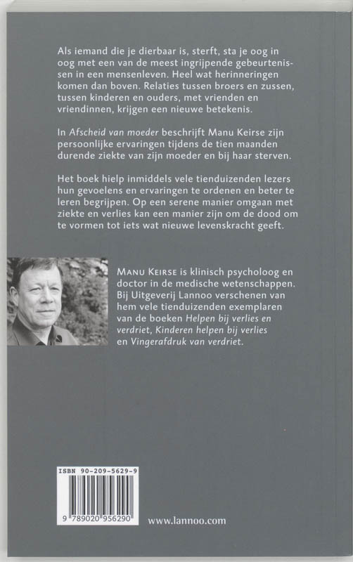 Achterkant van Afscheid van moeder