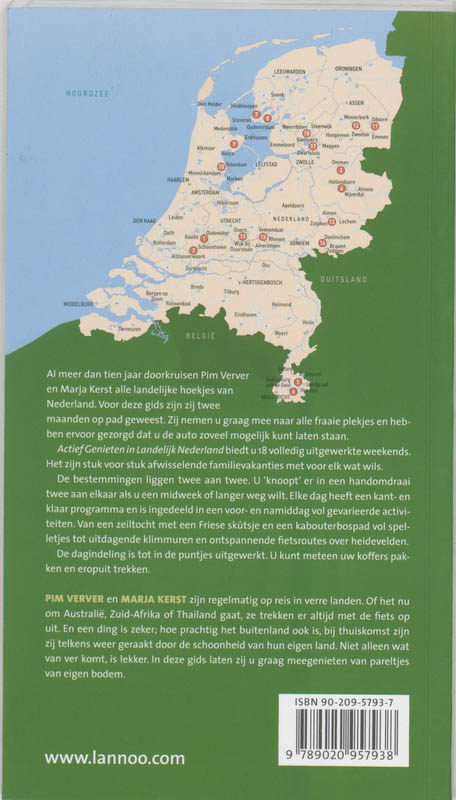 Achterkant van Actief genieten in landelijk Nederland