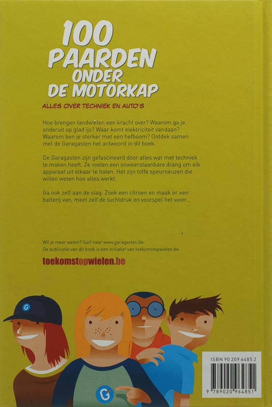 Achterkant van 100 paarden onder de motorkap
