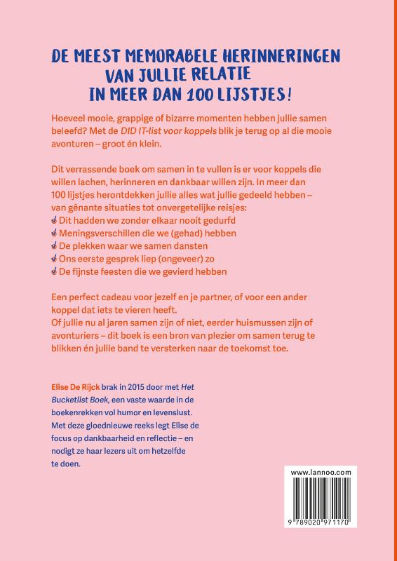 Achterkant van Did it list voor koppels: maak jullie reverse bucketlist