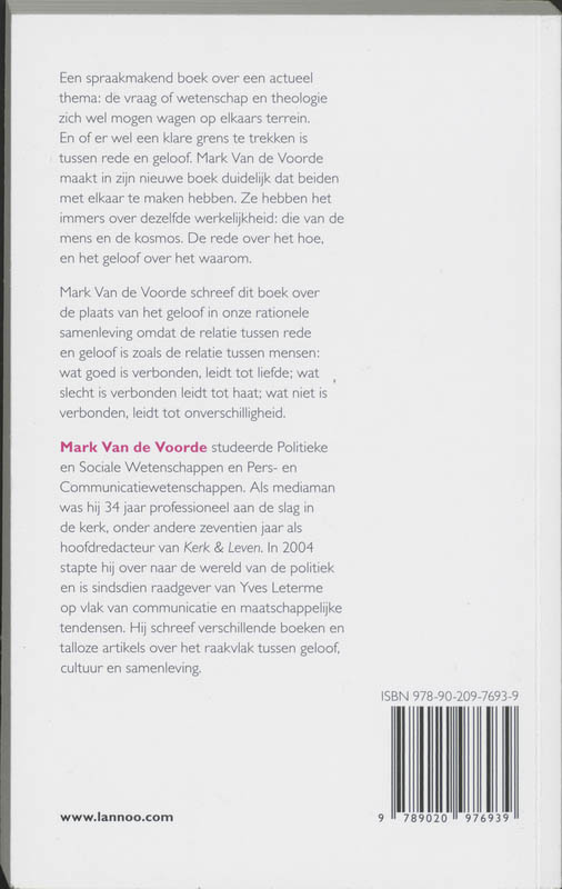 Achterkant van Over geloof en rede