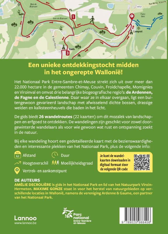 Achterkant van 26 wandelingen tussen de Ardennen, de Fagne en de Calestienne