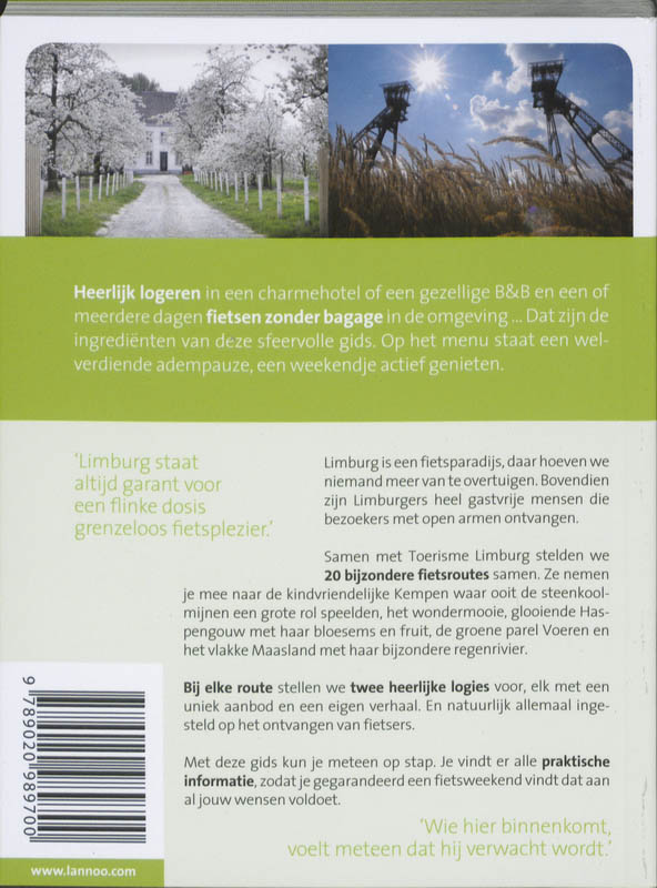 Achterkant van 20 x logeren & fietsen in Limburg