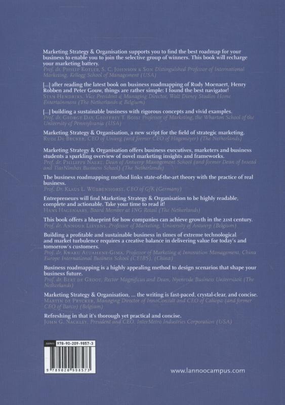Achterkant van Marketing strategy & organization