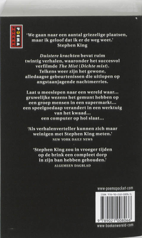 Achterkant van Duistere krachten (The Mist)