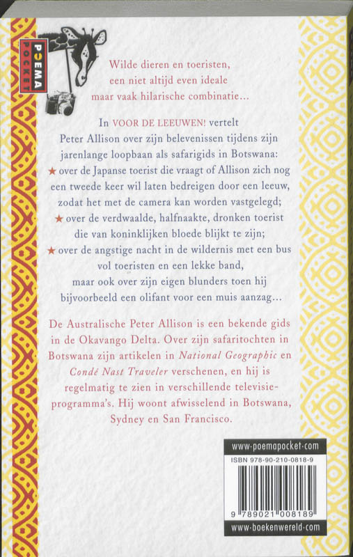 Achterkant van Voor de leeuwen!