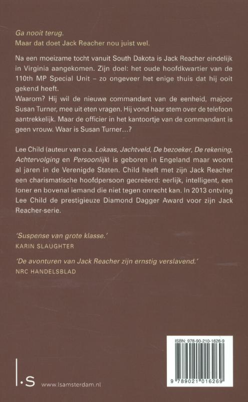 Achterkant van Ga nooit terug