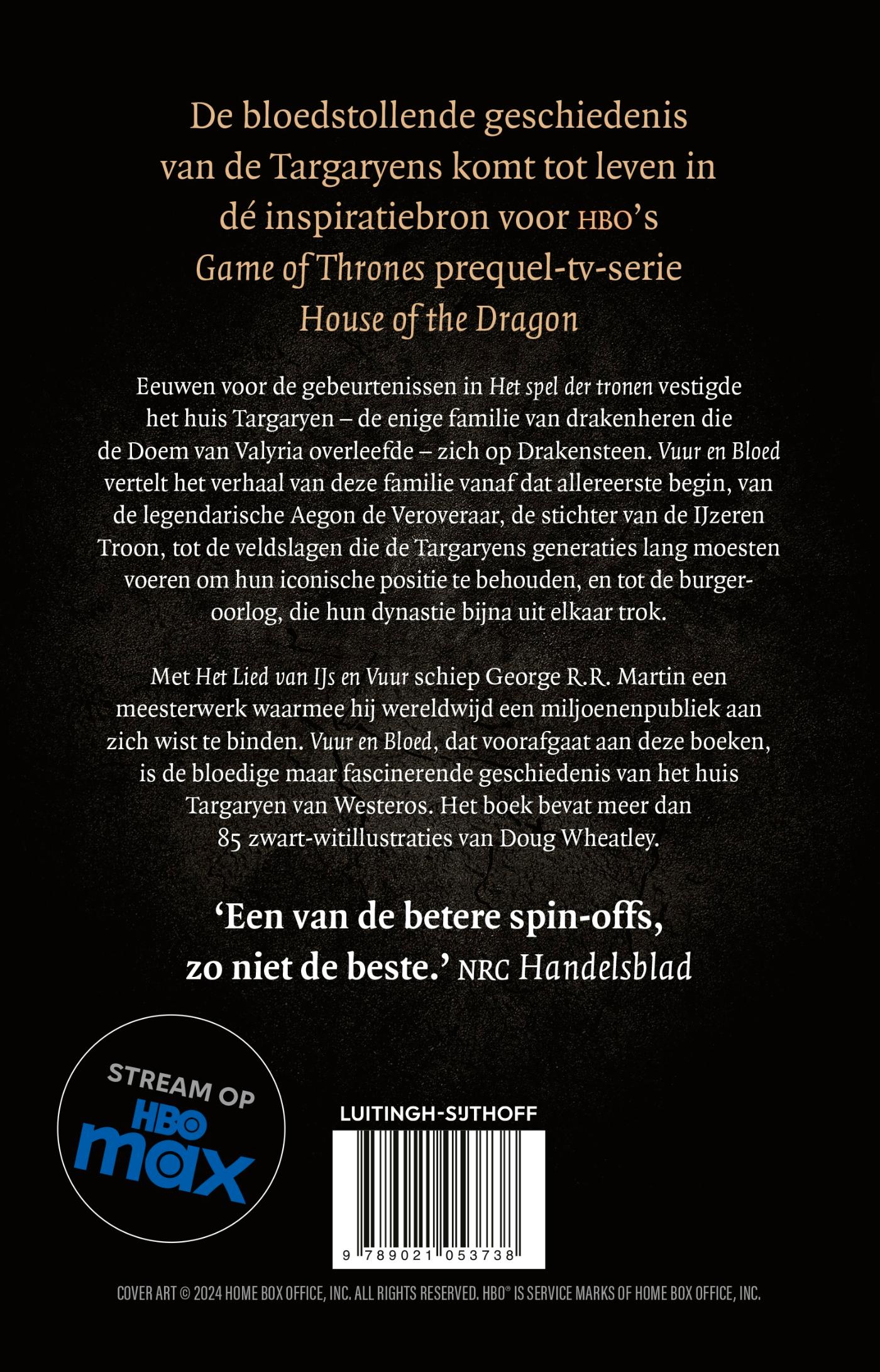 Achterkant van De opkomst van het huis Targaryen van Westeros