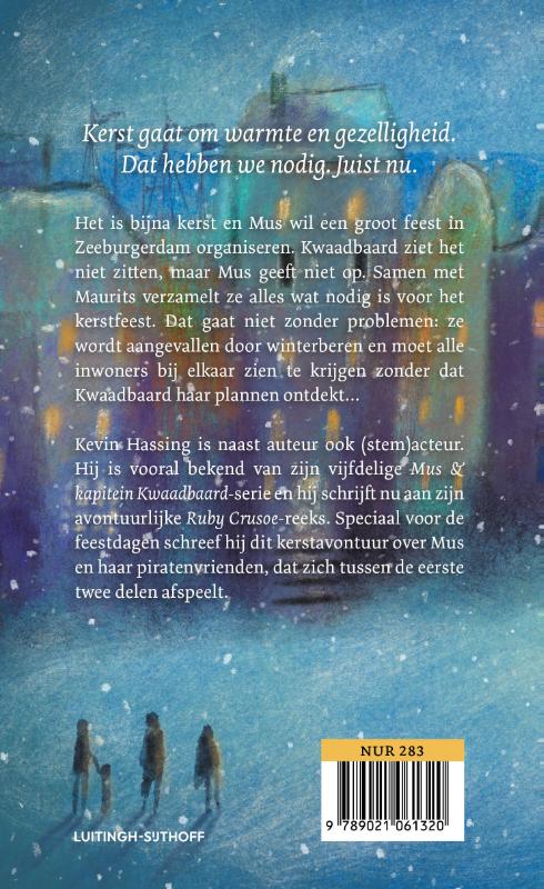 Achterkant van KerstMus & kapitein Kwaadbaard