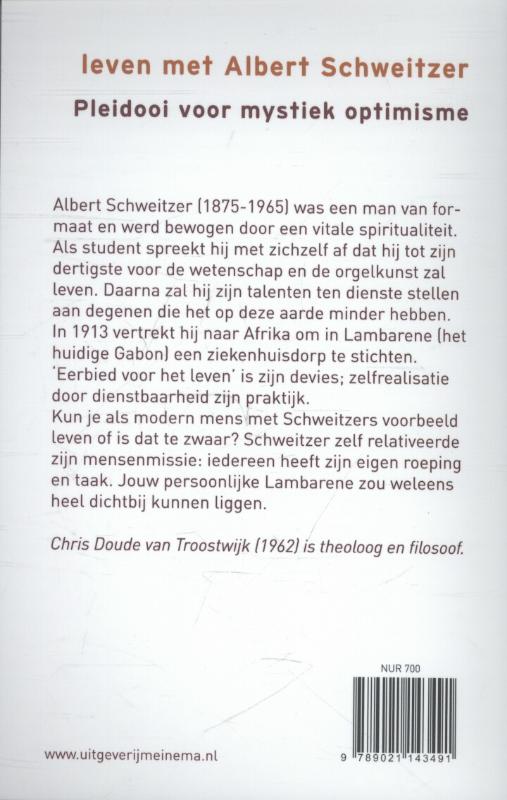 Achterkant van Leven met Albert Schweitzer