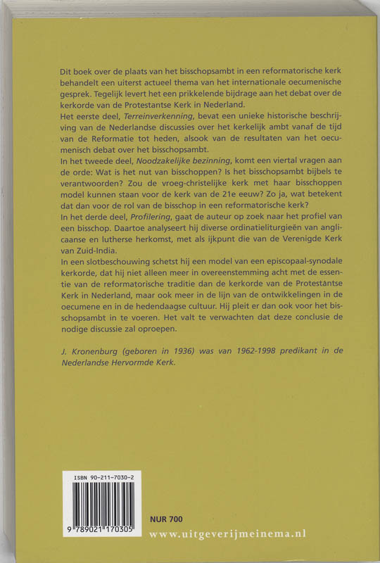Achterkant van Episcopus Oecumenicus