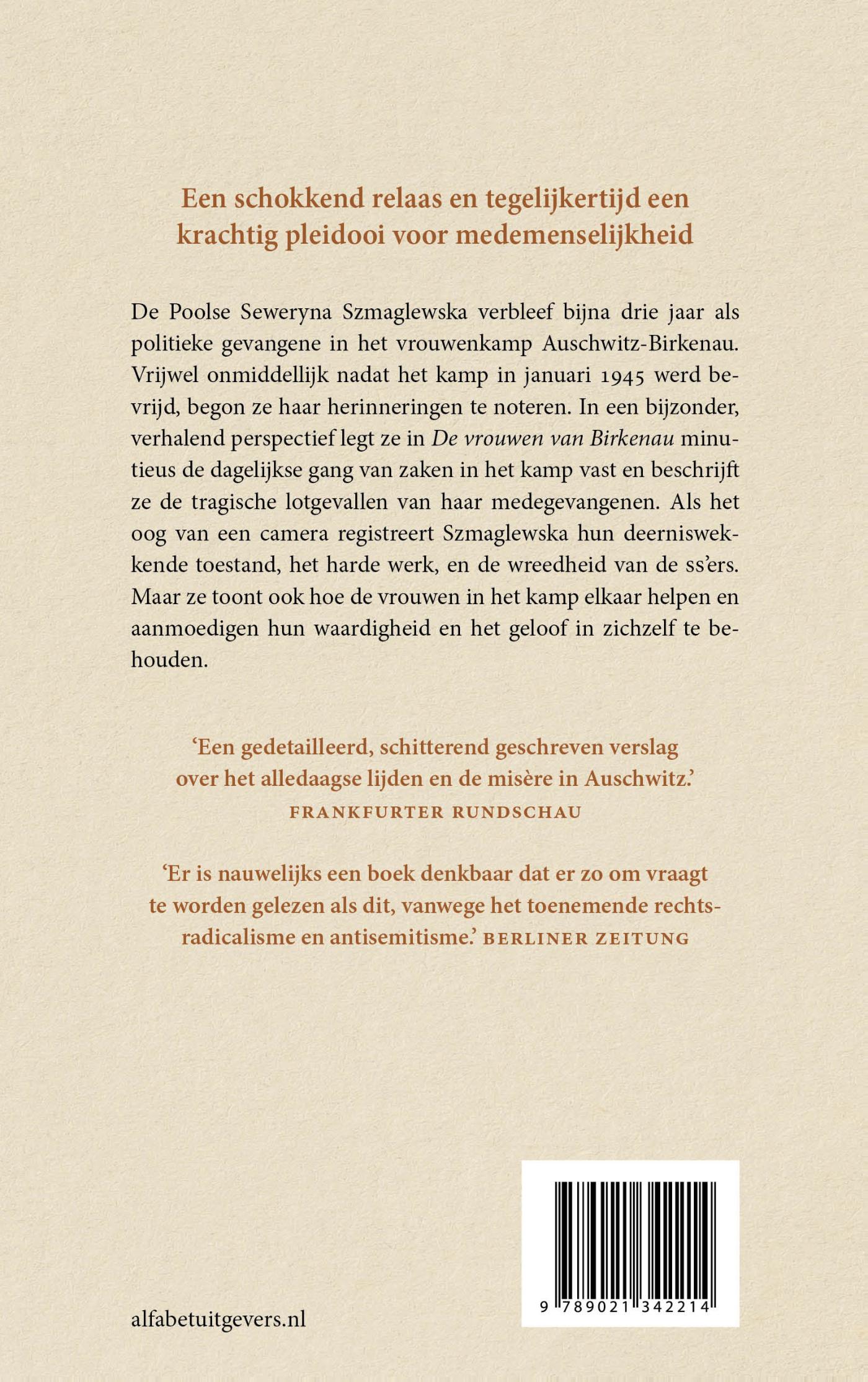 Achterkant van De vrouwen van Birkenau