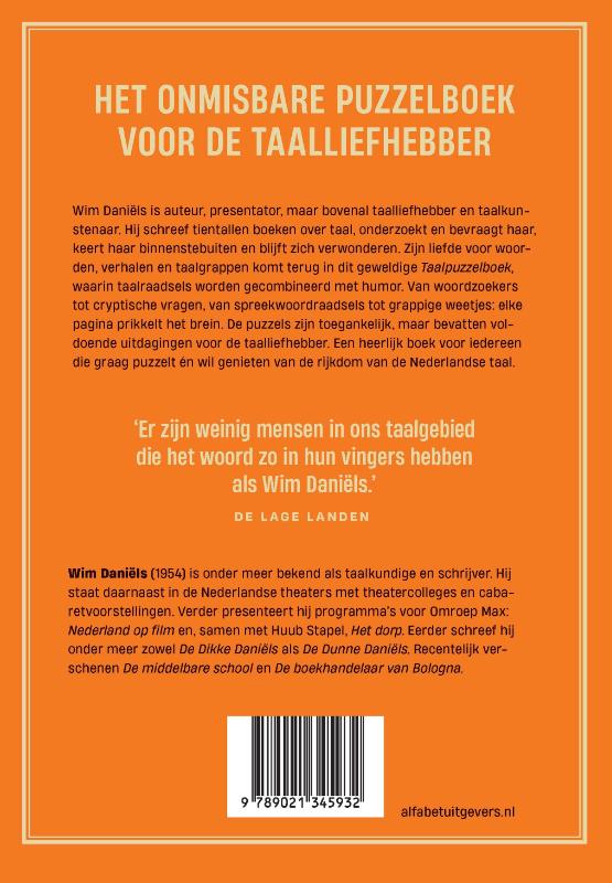 Achterkant van Het Wim Daniëls Taalpuzzelboek