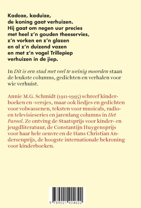 Achterkant van Dit is een stad met veel te weinig moorden