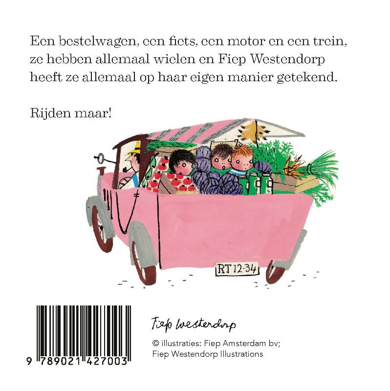 Achterkant van Fiep op wielen