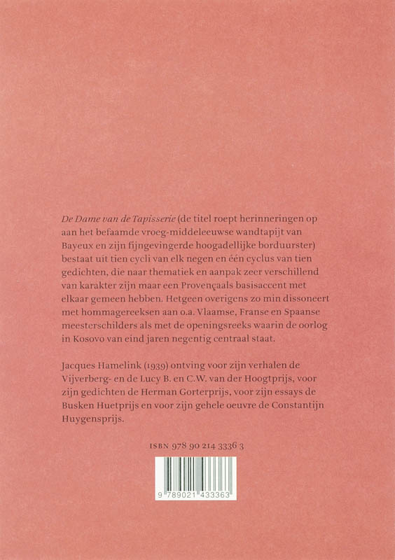 Achterkant van De Dame van de Tapisserie