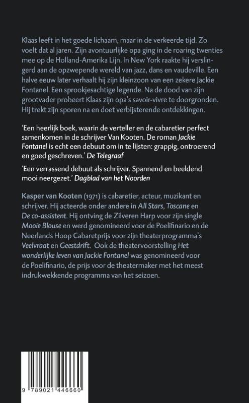 Achterkant van Het wonderlijke leven van Jackie Fontanel