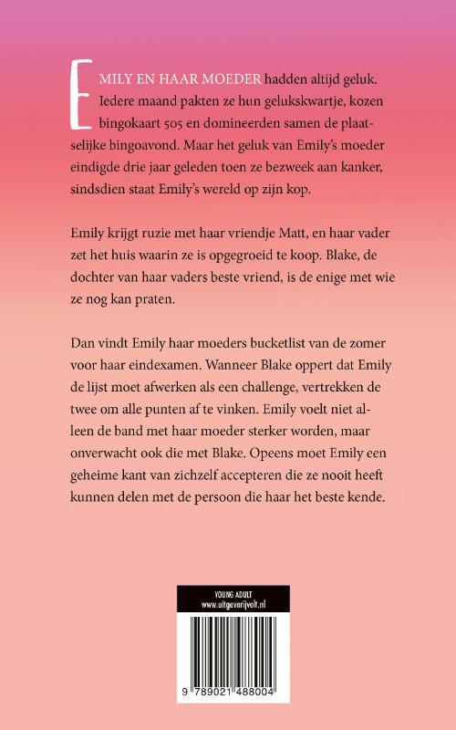 Achterkant van Bucketlist vol geluk