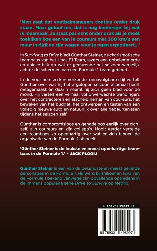 Achterkant van Surviving to Drive (NL editie)