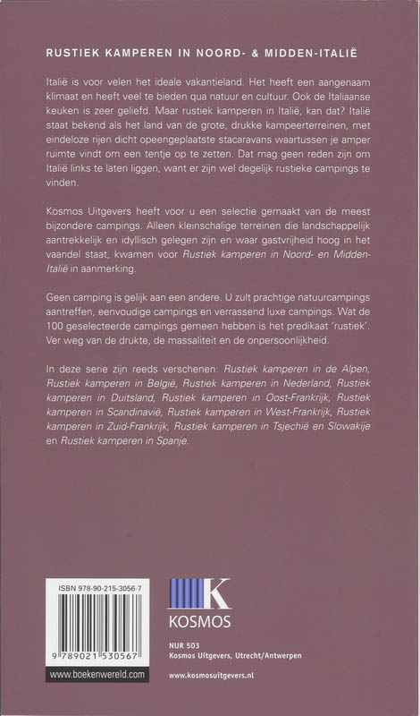 Achterkant van Rustiek kamperen in Noord- & Midden-Italie