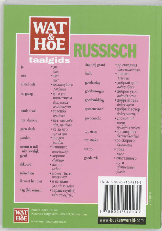 Achterkant van Wat & Hoe taalgids Russisch