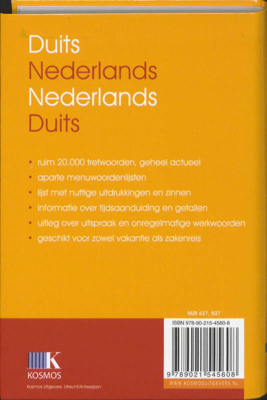 Achterkant van Duits / Nederlands - Nederlands / Duits