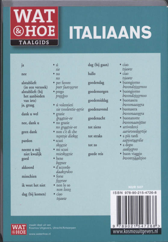 Achterkant van Italiaans
