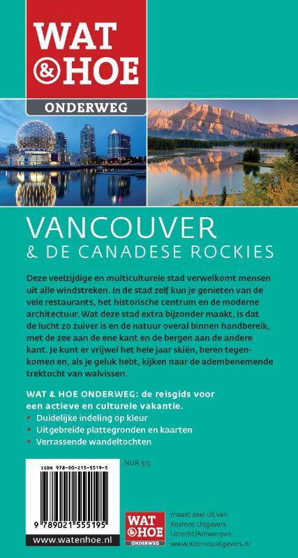 Achterkant van Wat & Hoe Onderweg Vancouver en de Canadese rockies