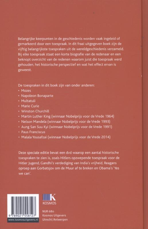 Achterkant van Toespraken die de wereld veranderden