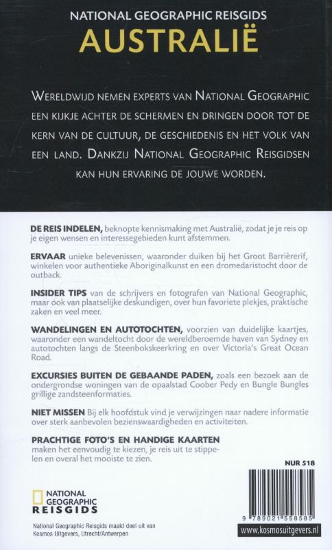 Achterkant van National Geographic reisgids Australië