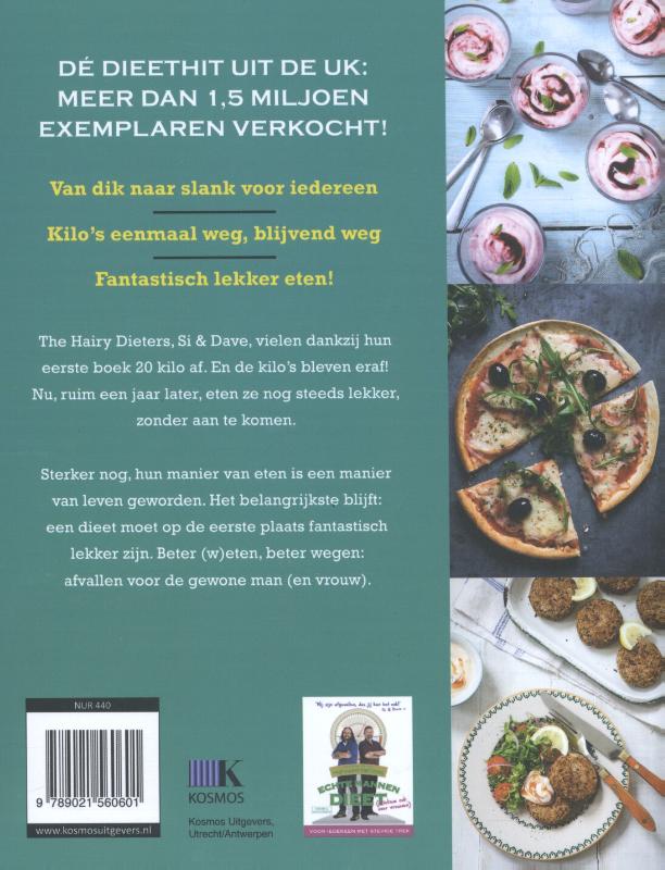 Achterkant van Echte mannen dieet beter (w)eten, beter wegen