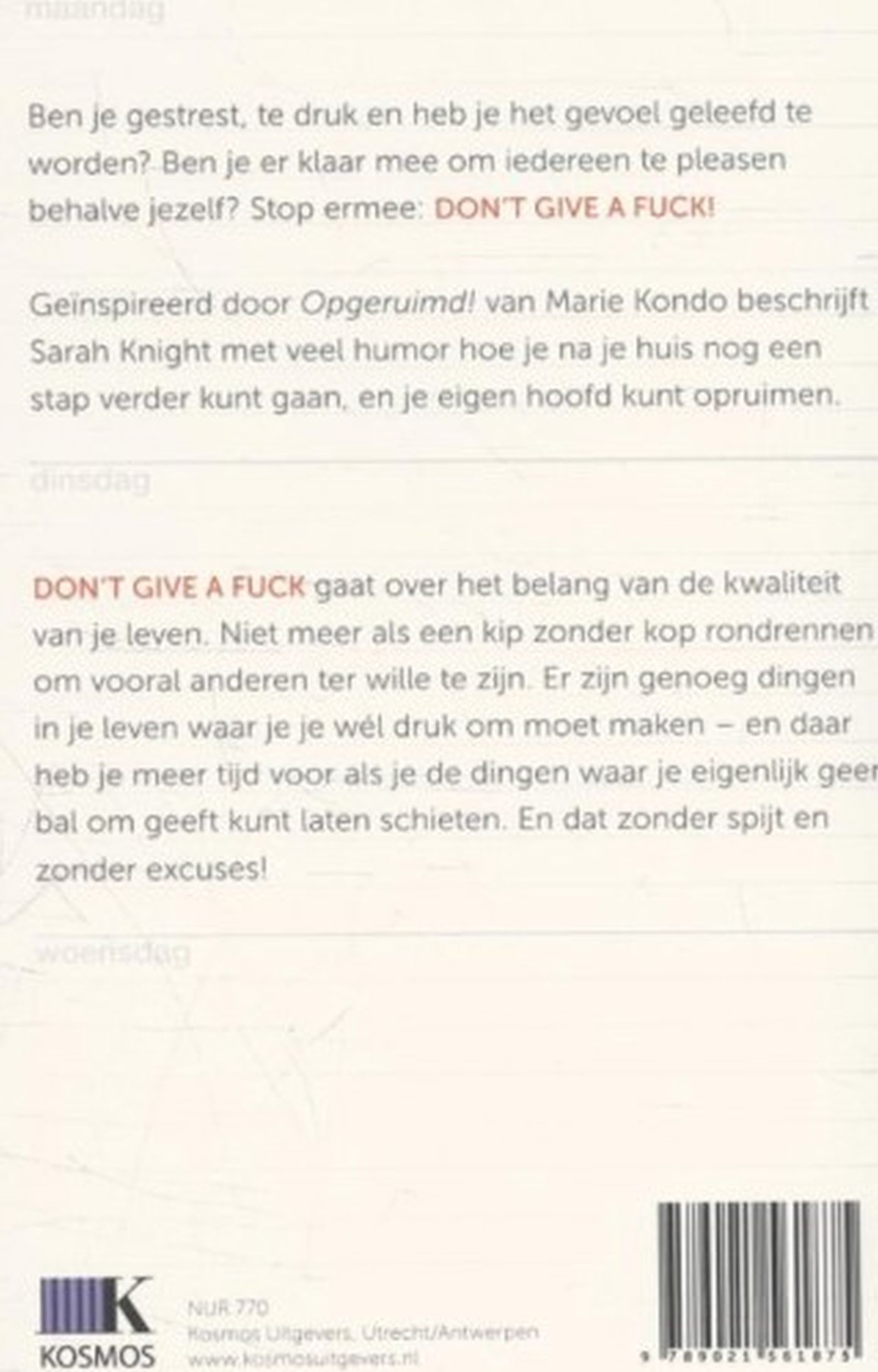 Achterkant van Don't give a fuck