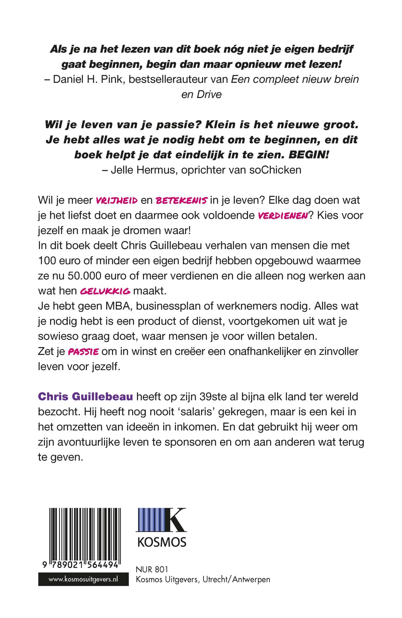 Achterkant van Start Nu
