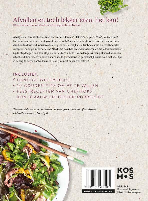 Achterkant van Het complete NewFysic Kookboek