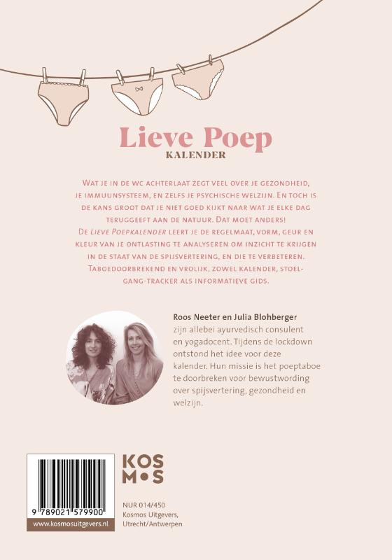 Achterkant van Lieve poep kalender