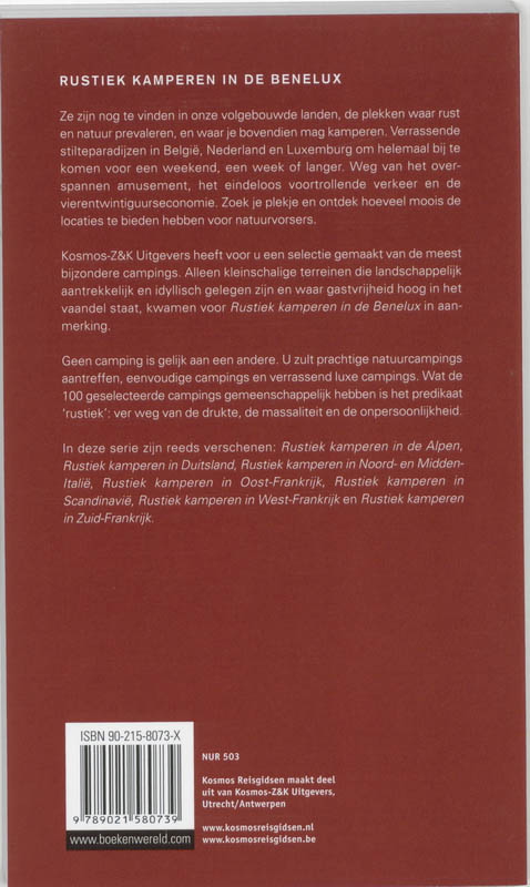 Achterkant van Rustiek kamperen Benelux