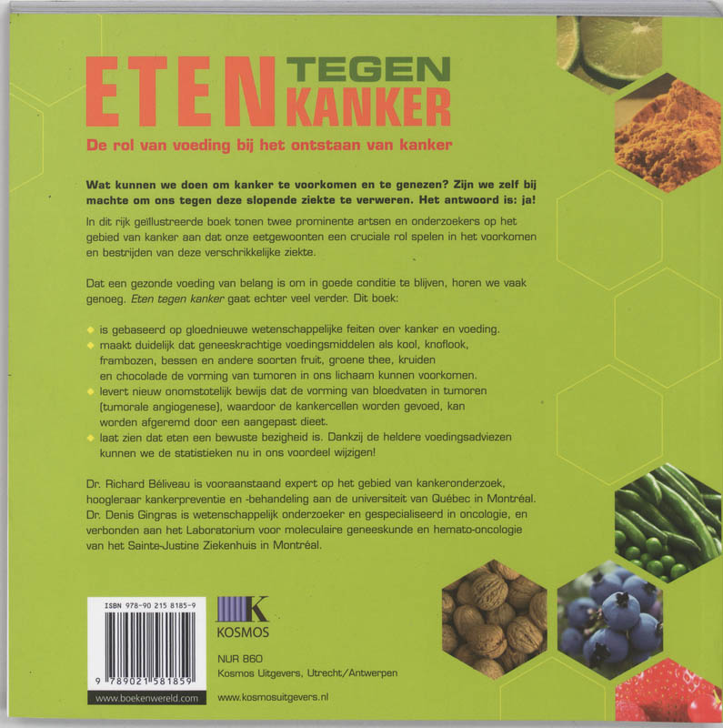 Achterkant van Eten tegen kanker