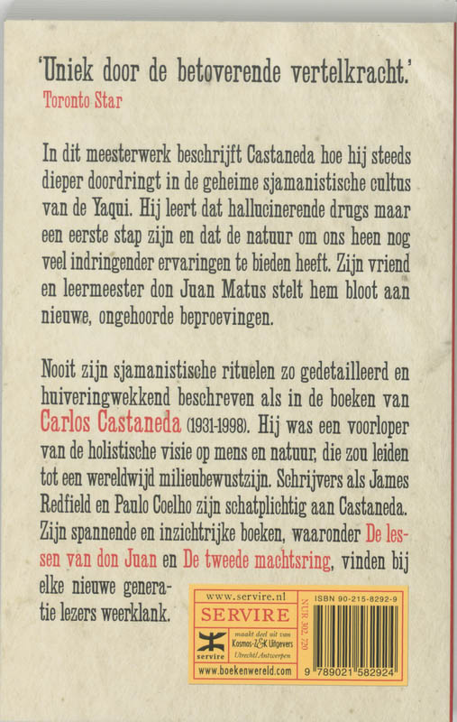 Achterkant van Reis naar Ixtlan