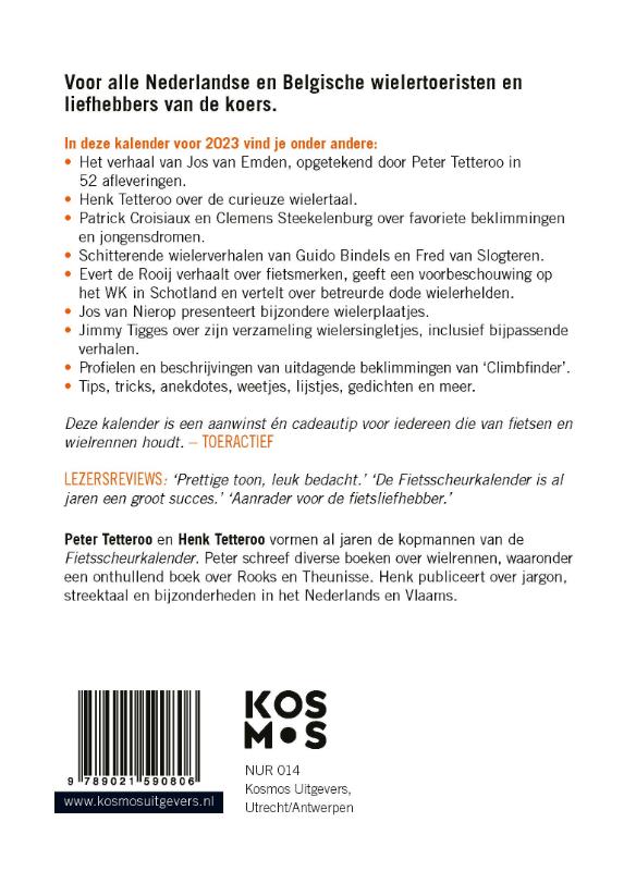 Achterkant van De Fietsscheurkalender 2023