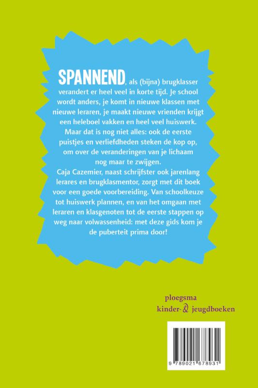 Achterkant van Survivalgids brugklas en puberteit