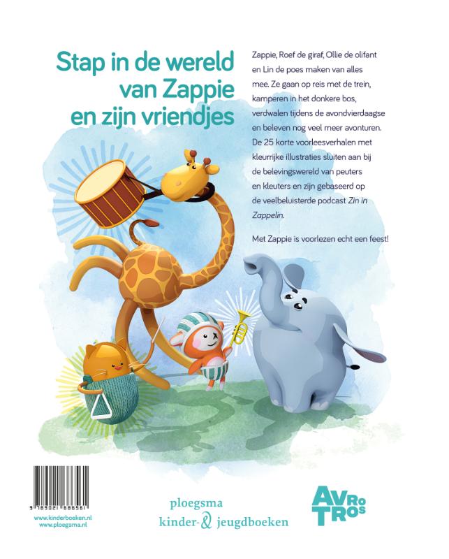 Achterkant van Het grote Zin in Zappelin voorleesboek