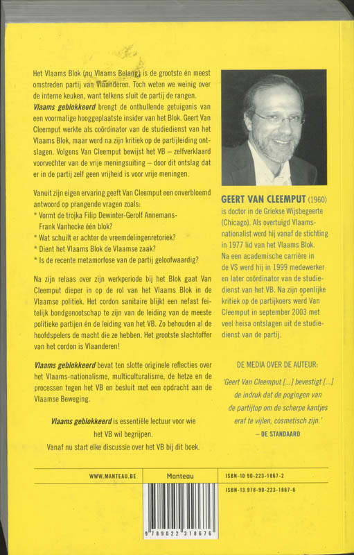 Achterkant van Vlaams geblokkeerd