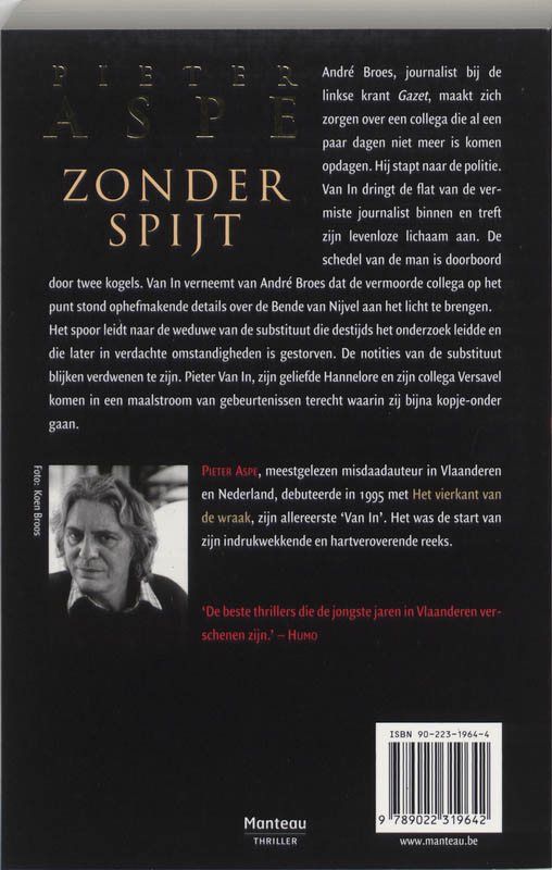 Achterkant van Zonder Spijt