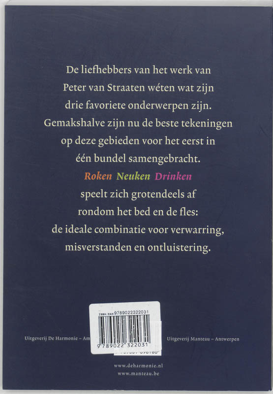 Achterkant van Roken, neuken, drinken