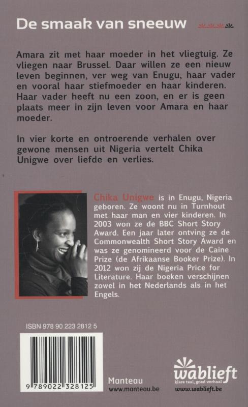 Achterkant van De smaak van sneeuw