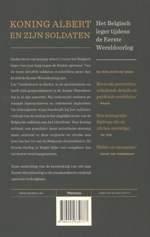 Achterkant van Koning Albert en zijn soldaten