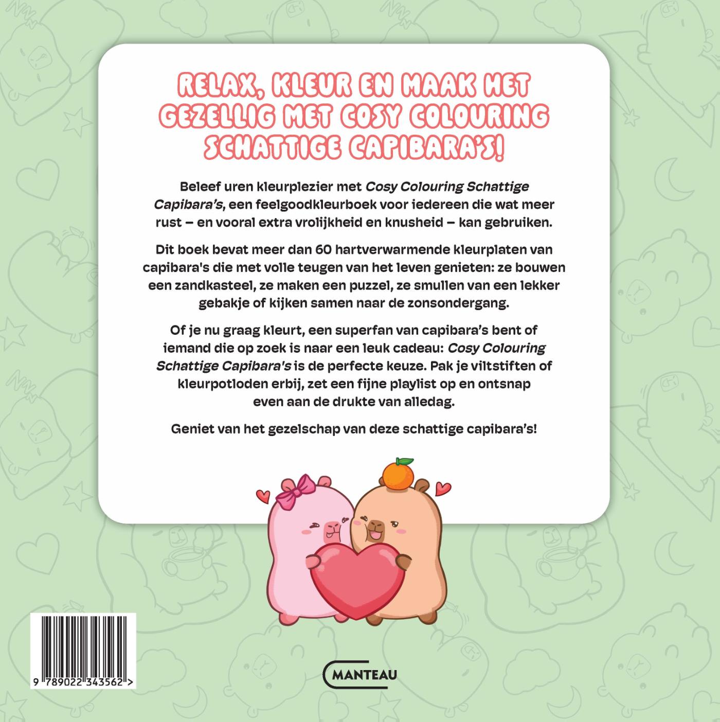 Achterkant van Cosy Colouring Schattige Capibara's