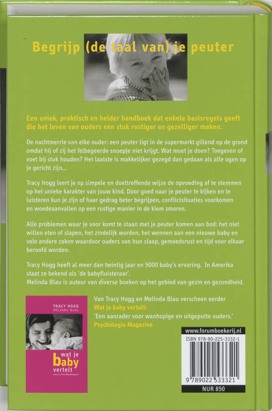Achterkant van Wat je peuter vertelt